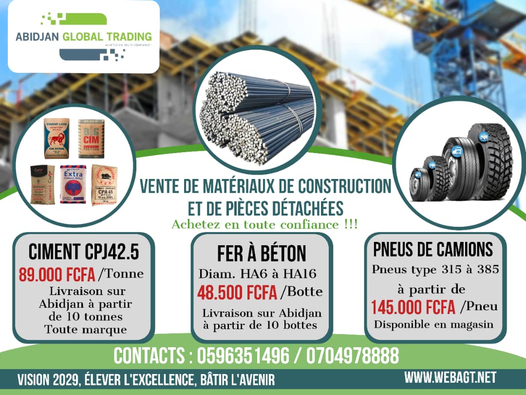 VENTE DE CIMENT ET FER À BÉTON