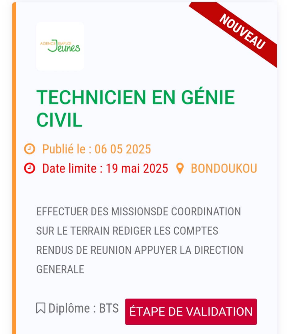 TECHNICIEN EN GÉNIE CIVIL