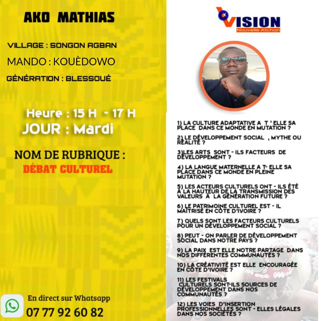 Pour ma contribution,la culture fait partie de chaque tradition et chaque peuple a sa CULTURE et à sa manière de la faire .