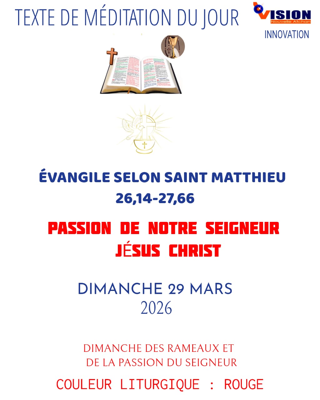 MÉDITATION DU DIMANCHE DES RAMEAUX