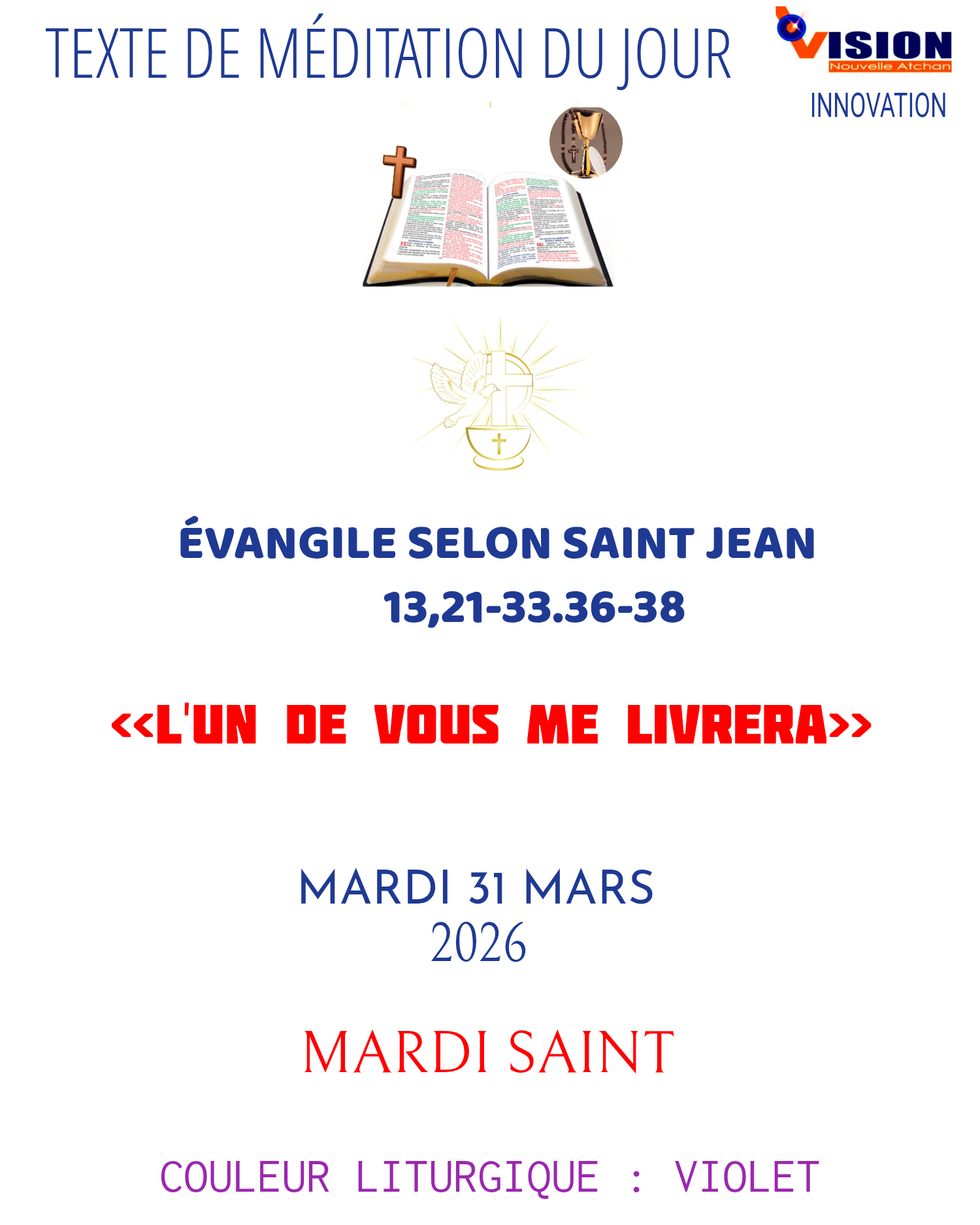 MÉDITATION DU MARDI SAINT