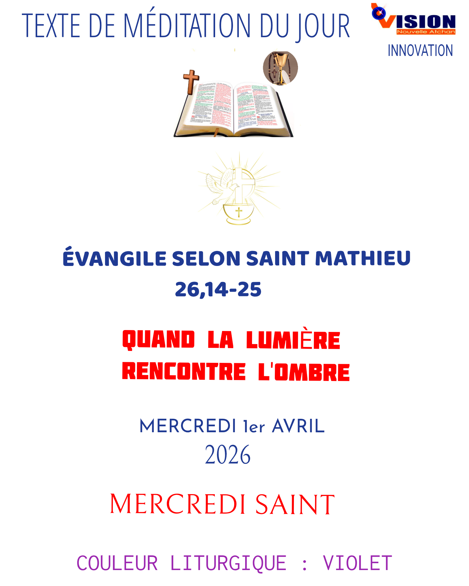 MÉDITATION DU MERCREDI SAINT