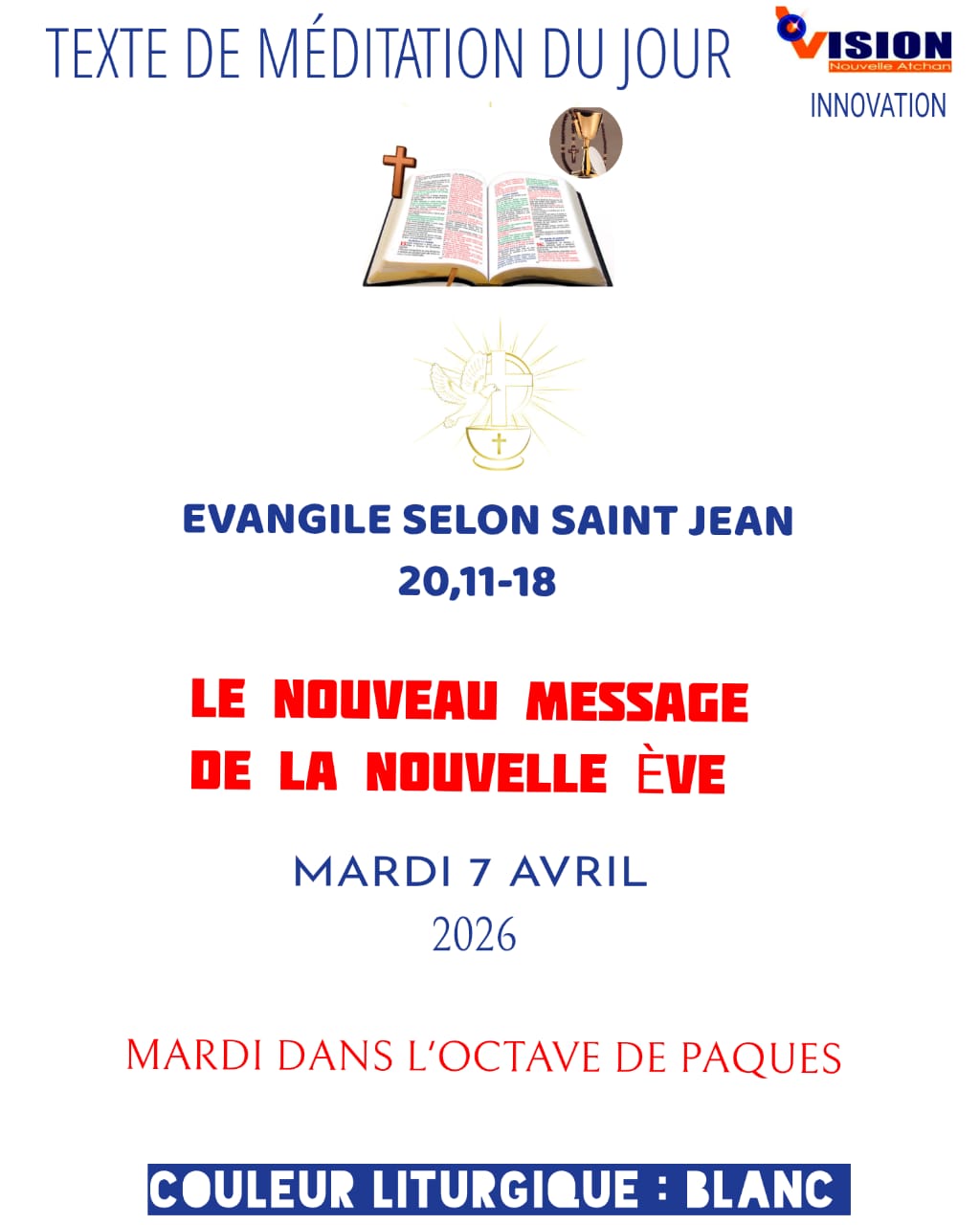 MÉDITATION DU MARDI DANS L'OCTAVE DE PAQUES
