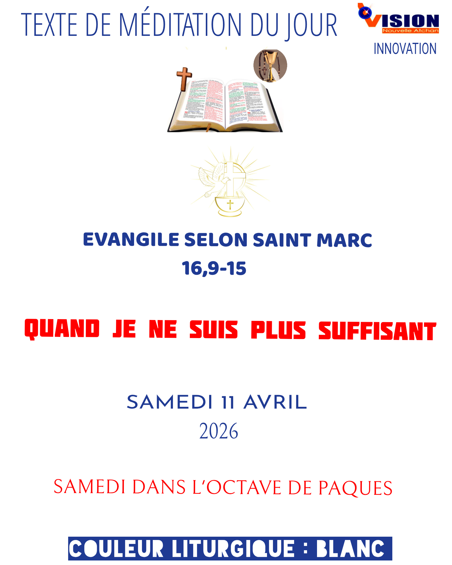 MÉDITATION DU SAMEDI 11 AVRIL 2026