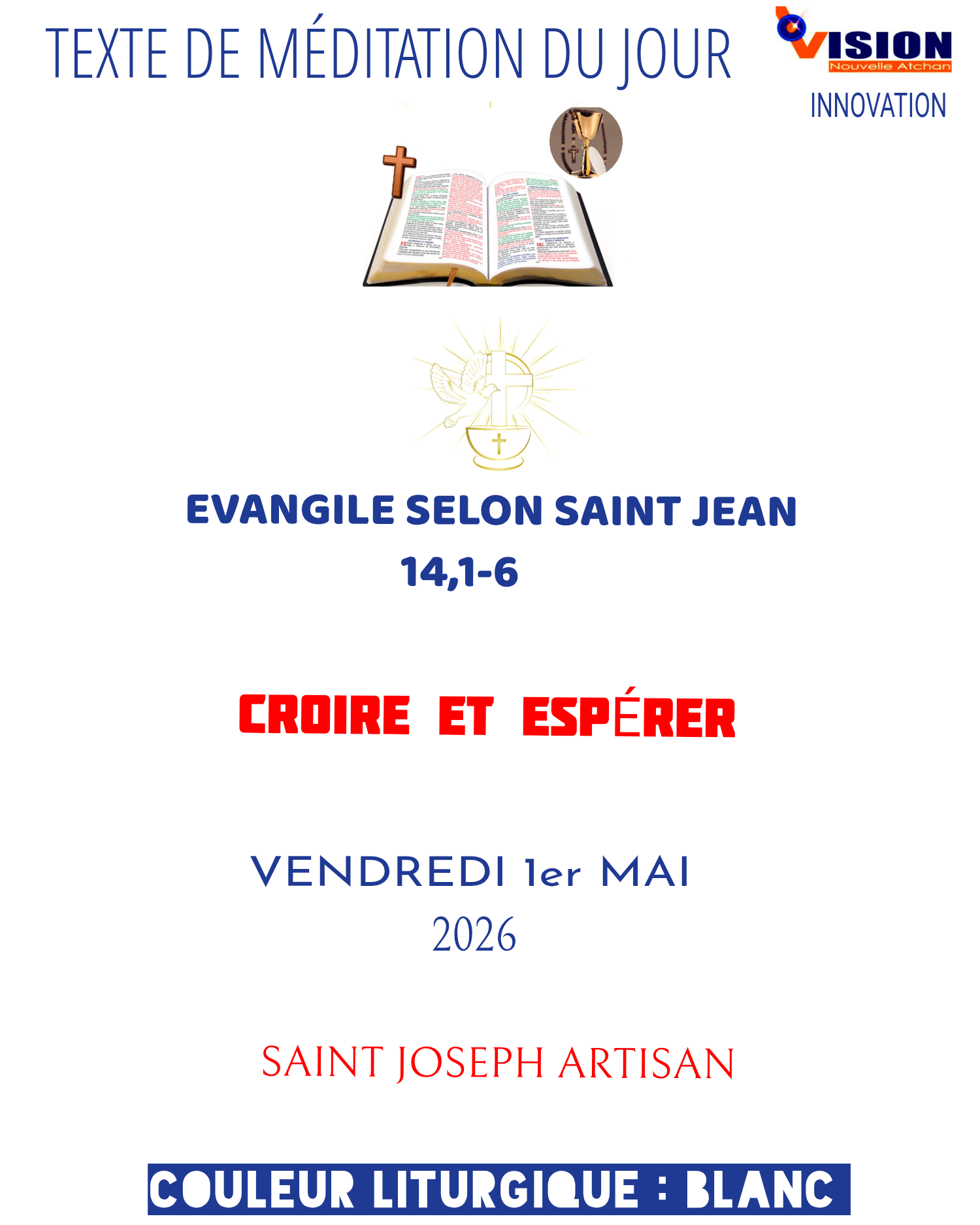 MÉDITATION DU VENDREDI 1er MAI