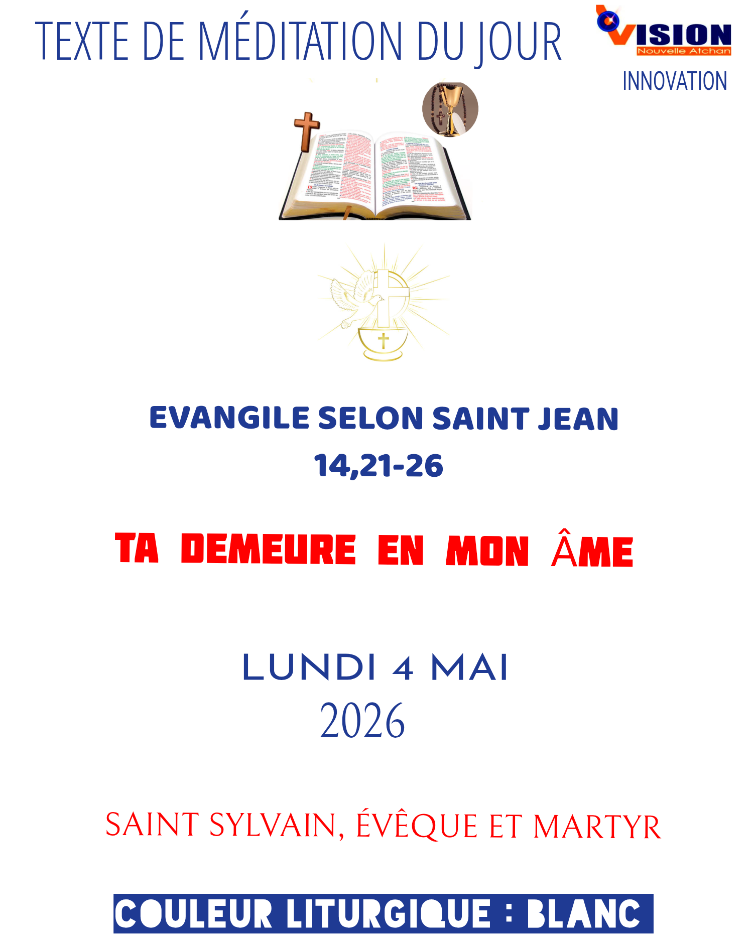 MÉDITATION DU LUNDI 4 MAI 2026