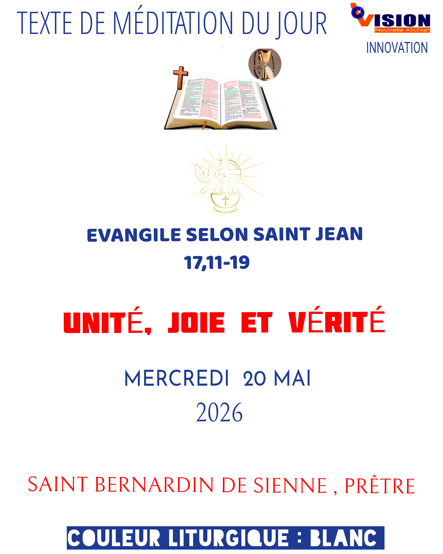 MÉDITATION DU MERCREDI 20 MAI 2026