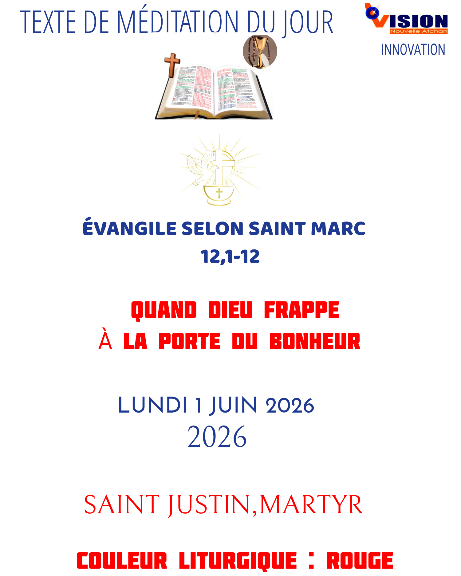 MÉDITATION DU 1JUIN 2026