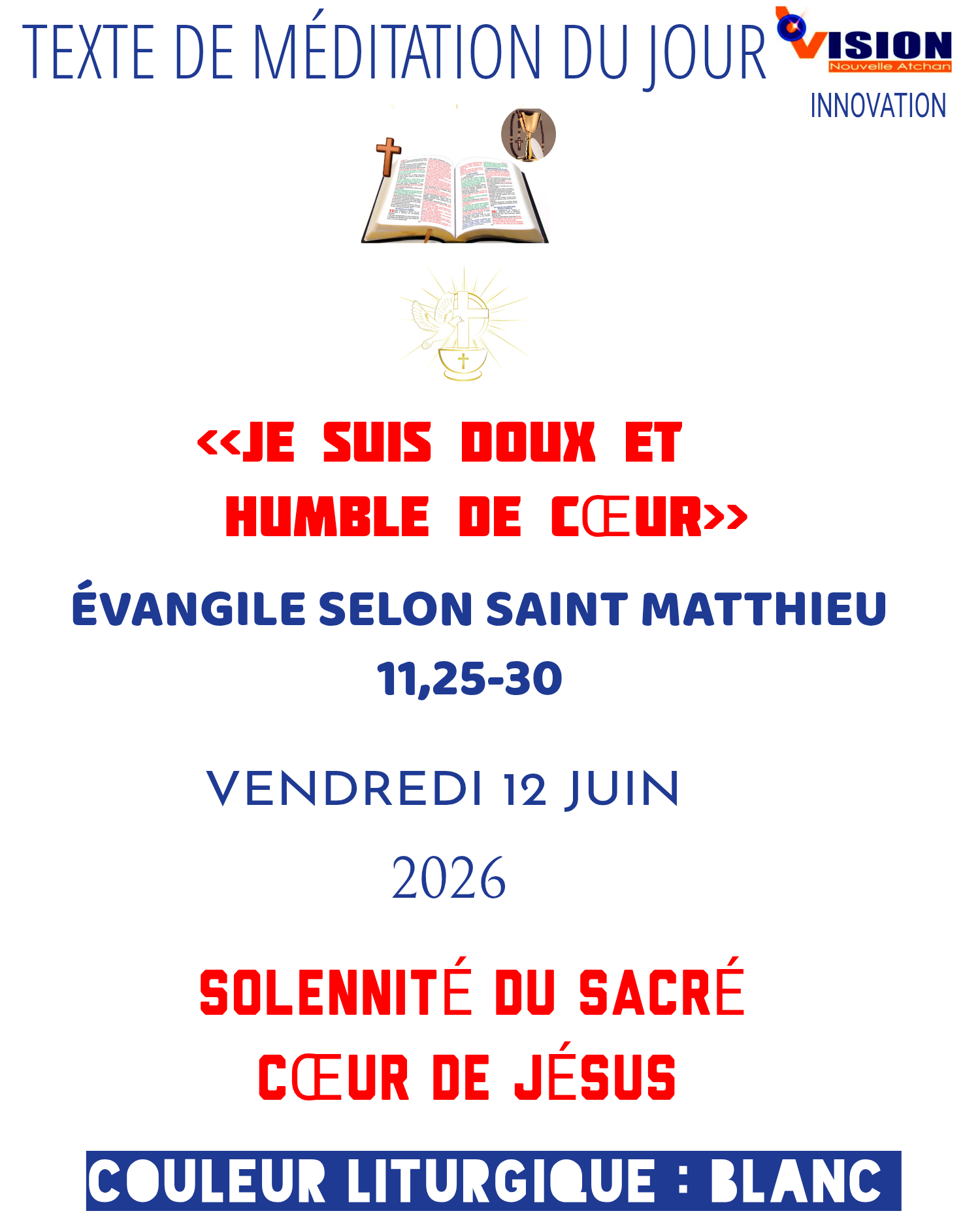 MÉDITATION DU  VENDREDI 12 JUIN 2026