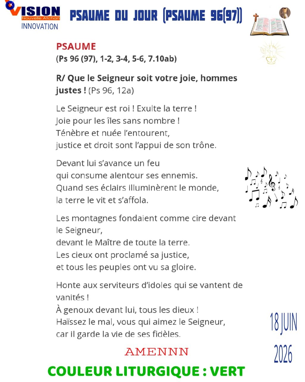 PSAUME DU JEUDI 18 JUIN